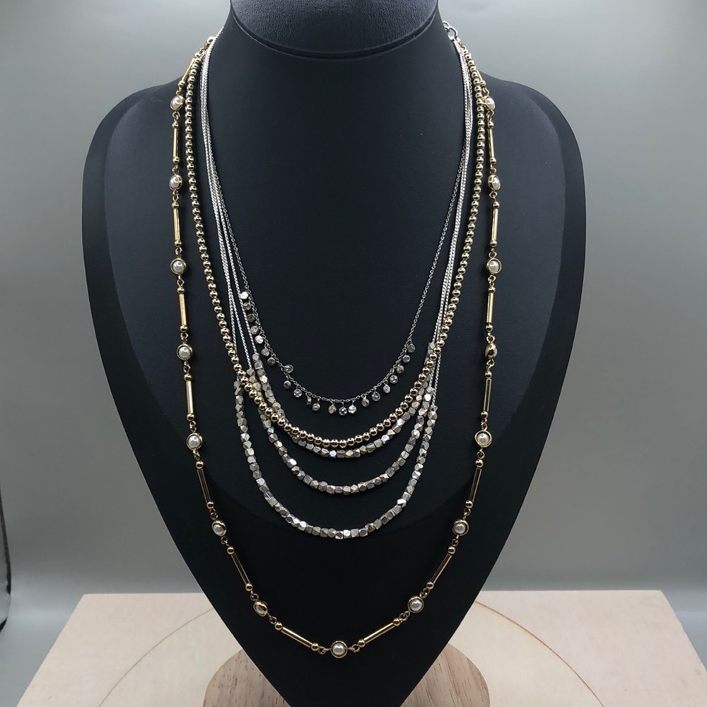 Curated bundle lot 4 Loft Gorjana Vintage + necklaces, layered look, trendy.